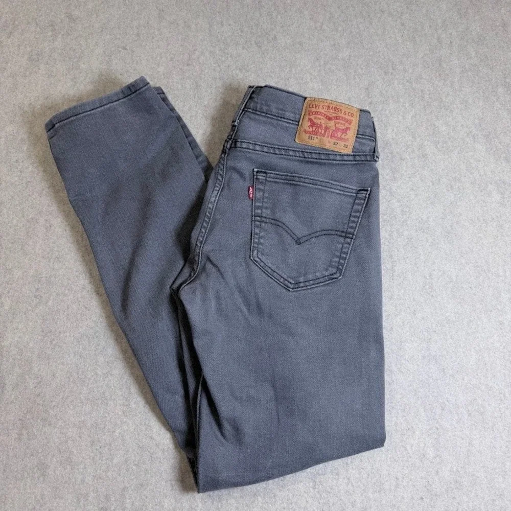 Levi's 511 Slim Fit Jeans Mens 32x32 Gray Cotton Blend Stretch Classic Casual